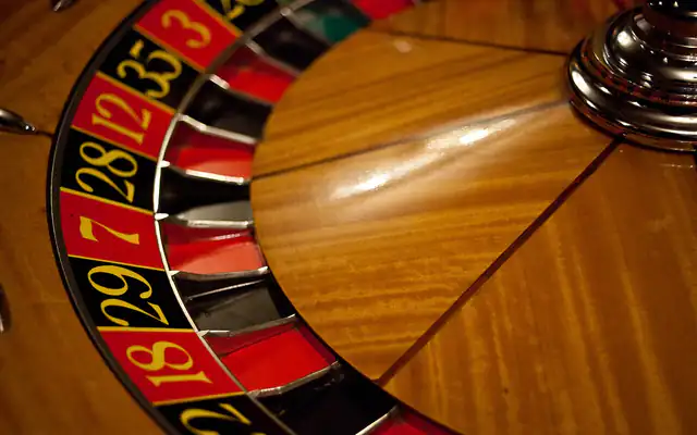 Roulette wheel in motion